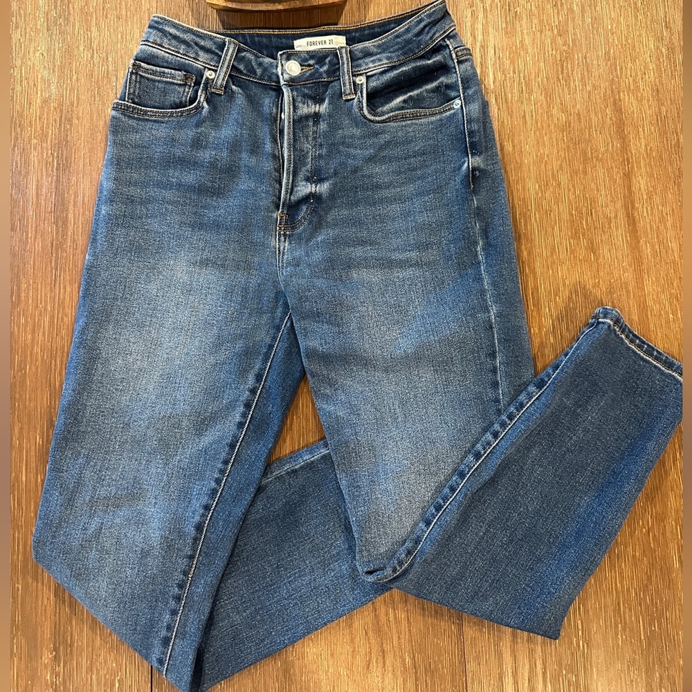 Forever 21 Blue Button Flight High waisted Jeans🩵